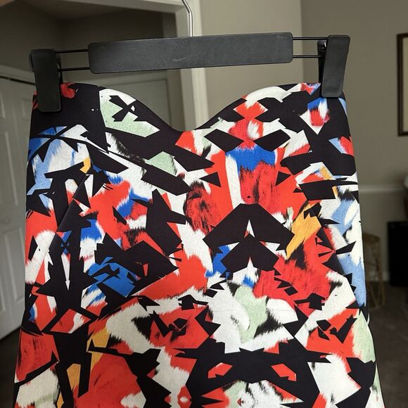 PINKO Italian Designer Strapless Print Cocktail Party Dress Made In Italy US 8 - Picture 5 of 12